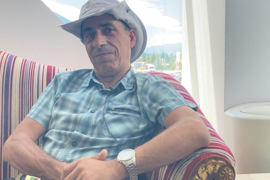 Viorel Munteanu sitting for the interview