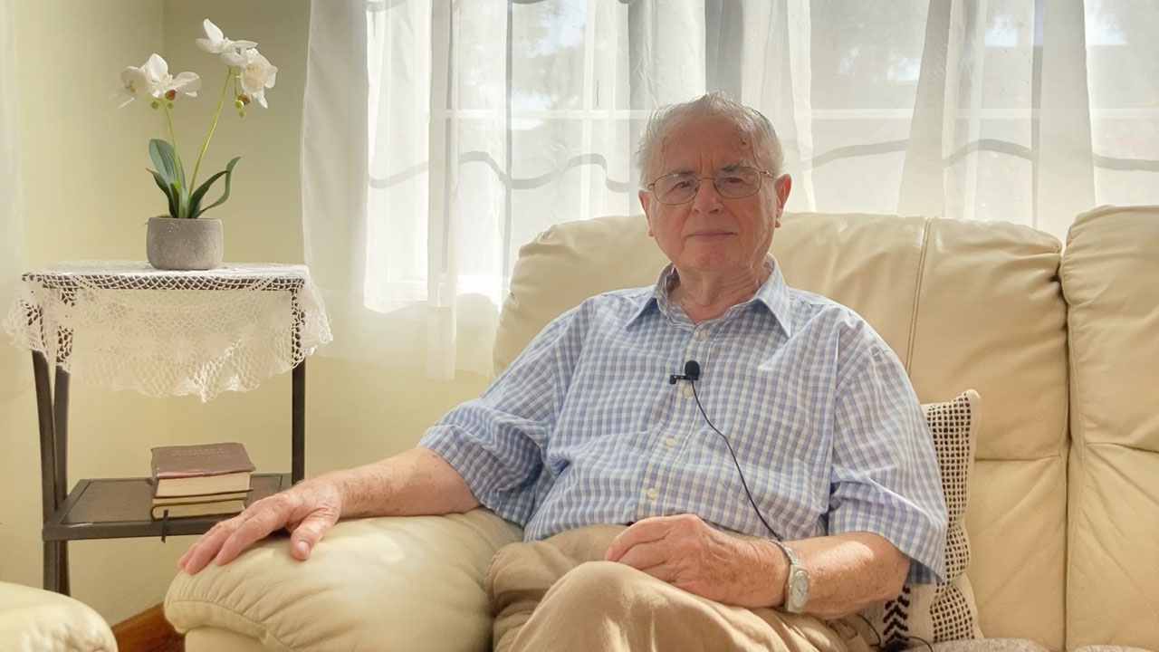 Iosif Sarac sitting for interview in San Leandro California